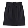 Falda lápiz de cintura alta ajustada de moda para mujer, otoño 2026, nueva, con bolsillos, falda corta de moda con abertura
