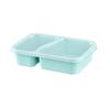 Lonchera Grande de Paja de Trigo con 2 Compartimentos y Tapa, Contenedor de Comida Reutilizable Apto para Microondas para Comida Rápida, Transfronterizo