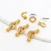Ouro Real 18K Zircônia Laço Fivela de Pérola Acessórios para Joias DIY Fivela em Forma de Flor Fivela Universal Conexão Acabamento B68
