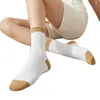 Calcetines de algodón puro personalizados, calcetines blancos para mujer con logo personalizado, absorbentes de sudor, transpirables, calcetines de rizo cálidos, calcetines de vestir