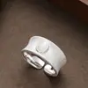 Anillo Abierto de Moda Transfronteriza Europea y Americana, Personalidad Exagerada, Textura Mate, con Patrón, Incrustaciones de Perlas, Joyería Elegante y Versátil que Realza el Cutis