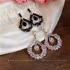 Pendientes de plata con forma de gota tachonados de diamantes, pendientes exagerados de moda de alta gama de nicho, pendientes de mujer de lujo ligero, únicos y elegantes