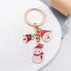 Llavero navideño transfronterizo europeo y americano con colgante de Papá Noel, alce y muñeco de nieve, bolso decorativo