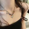 Colar Suéter de Contas Coloridas em Formato de Coração 2026 Novo Estilo Verão Feminino Ins Hip-Hop Design de Nicho Gargantilha Corrente de Clavícula