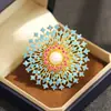 Broche Azul Galaxia Imitación Óxido de Turquesa Broche Geométrico de Perla de Agua Dulce de Alta Gama Lujo Ligero Chapado en Oro