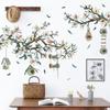 Rama de árbol jaula de pájaros cabaña pegatinas de pared sala de estar dormitorio decoración pegatinas autoadhesivas 10368