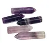 Venta caliente de fábrica piedra natural cristal colorido punta única agujero horizontal Columna de cristal colgante Charm para collar DIY Accesorios de joyería