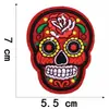 Jianxing carimbo de bordado computador caveira rosa fofa acessórios de vestuário decoração de roupas patch adesivos de tecido bordados