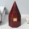 Caixa de incenso de madeira caixa de aromaterapia antiga incensário pirâmide linha criativa oca caixa de incenso embalagem de aromaterapia caixa de madeira atacado