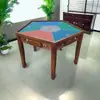 Mesa de comedor hexagonal de madera maciza tallada, mesa y sillas, mesa de comedor antigua retro estilo chino, mesa para ajedrez y cartas, mesa hexagonal o pentagonal para cinco personas, mesa Dou Dizhu