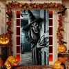 Banderas, Cortinas para Puerta y Diversas Decoraciones Temáticas de Fantasmas de Terror de Halloween Transfronterizas, Personalizadas de Brujas, para Escenas Interiores y Exteriores
