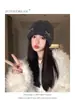 Sombrero de Lana Tejido a Mano con Lazo Mismo Estilo que Blogger Coreana Otoño e Invierno Ins Circunferencia de Cabeza Grande Versátil de Moda Protección para los Oídos Sombrero Frío para Mujeres