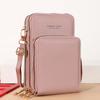 2021 Nuevo Bolso de Hombro Multifuncional de Gran Capacidad de Color Sólido a la Moda Simple Bolso Cruzado para Teléfono Móvil con Pantalla Táctil para Mujer