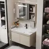 Nuevo Práctico Espacio Panal de Abeja Aluminio Gabinete de Baño Cerámica Integrado Lavabo Encimera de Lavabo Baño Apartamento Pequeño