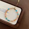 Pulsera de cuentas de piedra natural Dopamine, elegante y colorida, combinable con todo, hecha a mano con arcoíris y cadena de clavícula para mujer.