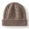 Gorro de Lana Retorcida de Cachemira de Color Sólido Estilo Coreano Otoño e Invierno para Hombres y Mujeres Cálido con Protección para los Oídos Gorro de Punto Engrosado Casual para el Frío