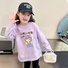 Camiseta básica para meninas, estilo primavera e outono, blusa infantil 100% algodão, nova camiseta de manga comprida 2026, roupa de outono para meninas com gola redonda