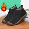 Temu una generación de zapatos suaves para madre antideslizantes de suela blanda de invierno con forro de felpa cálidos de algodón casual moda nieve