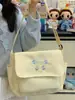 Bolsa Tiracolo Pequena Bordada com Flor de Cerejeira, Macia e Fofa, Cheia de Charme Doce e Feminino, Fresca e Perfeita para Estudantes, Bolsa de Ombro para Compras