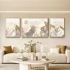 Arte de pared para sala de estar nórdica, pintura de paisaje, mural tríptico decorativo de pared de fondo para sofá abstracto minimalista moderno