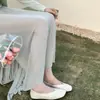 Zapatos Planos Versátiles de Punta Cuadrada Estilo Minimalista en Color Blanco, Negro y Café, Punta Redonda, Otros Estilos Planos, En Stock, Microfibra, Para Mujer