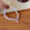 Pulseira de Miçangas de Pérola Borboleta Roxa "Jardim de Monet" Feminina Nicho Delicada Luxo Leve Alto Valor de Beleza Pulseira Doce