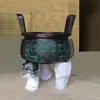 Gran Adorno de Trípode de Cobre para Ceremonias de Apertura, Regalos de Inauguración de Casa, IPO, Aniversarios Escolares, Réplica de Artefacto de Museo de Negocios de Cobre Puro
