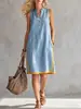 Amazon 2026 Transfronterizo Europeo y Americano Verano Nuevo Vestido Casual Holgado de Algodón y Lino con Cuello en V sin Mangas para Mujer