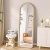 Espejo de Cuerpo Entero, Espejo de Prueba Moderno Estilo Ins, Espejo de Vestir para Diseño del Hogar, Espejo de Piso Estilo Crema para Dormitorio de Montaje en Pared
