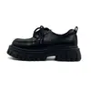 Zapatos Pequeños de Cuero Versátiles con Cordones Suela Gruesa Mismo Estilo que Delias Zapatos de Plataforma para Mujer Estilo Británico Jk Planos Mary Jane Verano Estilo Delgado