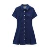 Estilo europeu e americano transfronteiriço AliExpress comércio exterior feminino ZR em estoque novo mini vestido jeans plissado largo
