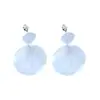 Pendientes Colgantes Redondos con Plisado de Aguja Plateada, de Moda, Sencillos, Casuales, Versátiles, Pendientes para el Trabajo, Pendientes de Nicho de Alta Gama para Mujer