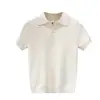 Camisa Polo de Punto con Cuello en V para Hombre de Manga Corta Primavera 2025 Nueva Camisa Básica Sexy Guapo Camiseta de Media Manga para Hombre