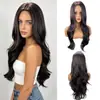 Perucas transfronteiriças de comércio exterior, perucas femininas da moda europeia e americana, conjunto para cabeça inteira, cabelo longo cacheado em cor degradê, peruca de fibra de alta temperatura