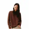 Suéter de Punto de Lana Cachemir Cuello Redondo Zhengqite para Mujer, Otoño e Invierno Suelto Suave Perezoso Blanco