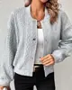 2026 nuevo top casual de jacquard con cuello alto y un solo botón, chaqueta tipo béisbol para mujer, otoño, transfronterizo, Amazon, europeo y americano