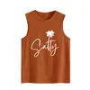 Amazon Ebay Sitio Independiente Moda Elegante Cómodo Mujer Coco Salado Sin Mangas Holgado Camiseta sin Mangas Comercio Exterior