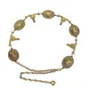 Cadena de Cintura Blanca con Caballo Estilo Bohemio para Mujer, Cadena Corporal Versátil de Moda con Cinturón de Conexión de Cabeza de Toro