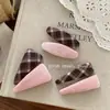 Pinza para el pelo de lana rosa suave estilo retro Ins coreano, dulce y linda, estilo girly, pinza lateral versátil para mujer