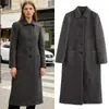 Za Comércio Exterior Atacado Transfronteiriço Estilo Europeu e Americano Roupas Femininas Inverno Novo Casaco com Bolsos Patch Decorado Outerwear Feminino