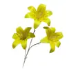 Flores Artificiales con 3 Cabezas, Lirios Adhesivos, Materiales de Decoración Floral para Fondos de Salón de Bodas Impresos en 3D, Flores Falsas Transfronterizas de Comercio Exterior
