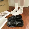 Sapatos Mary Jane de Couro para Mulheres 2026 Primavera Novos Menina Doce Lolita Jk Estilo Japonês Sapatos de Salto Baixo Mocassins com Plataforma Aumentadores de Altura