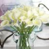 Lirio Calla de PU de Alto Tacto Artificial Decoración de Mesa para el Hogar Jarrón de Flores Arreglo Floral Mini Lirio Calla