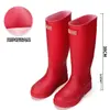Botas de Lluvia para Mujer, Botas de Lluvia de Caña Alta, Zapatos Impermeables Antideslizantes para Mujer, Botas de Lluvia Cálidas de Moda con Forro de Felpa, Zapatos de Goma para Trabajo de Protección Laboral