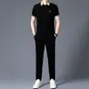 Conjunto Esportivo Casual Masculino da Marca Pierre Cardin Feito de Seda de Amora, Roupa Masculina de Manga Curta, Conjunto de Roupas Masculinas Estiloso para o Verão