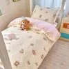 2026 Novo Conjunto de Roupa de Cama para Dormitório Três Peças 100% Algodão Estudante Universitário Capa de Edredom de Algodão Puro Lençol de Cima Lençol com Elástico Roupa de Cama