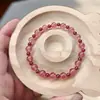 Pulseira de Granate de Cristal Morango Natural para Mulheres, Nova Pulseira de Cristal Estilo Chinês, Design de Pulseira de Alto Padrão, Pulseira de Presente para Melhor Amiga