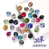 Rhinestones de Vidrio de Color Satélite con Base Puntiaguda, Rhinestones de Cristal Redondos, Rhinestones Redondos de Doble Punta, Materiales de Rhinestones para Arte de Uñas DIY, Decoración de Teléfono