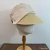 Sombrero de Paja Patchwork Estilo Diseñador con Pin para Mujer, Sombrero de Sol Francés Retro de Ala Ancha que Hace que la Cara Parezca Más Pequeña, Sombrero Cubeta con Protección Solar
