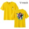 Camiseta de manga corta con cuello en V para mujer con estampado periférico de animación de batalla de hechizos de Jujutsu Kaisen transfronterizo